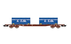 Jouef HJ6259 - H0 - Containertragwagen S70, 2 x 20` Coil-Container TTS, SNCF, Ep. V
